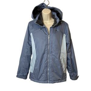 ZeroXposur Blue Chill Jacket Womens M Warm Fleece Lined Removable Hood